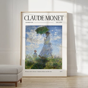 Claude Monet Poster - Mid Century Modern Wall Art for Aesthetic Room Decor | Monet Print as Best Friend Gift | Monet Exhibition Poster