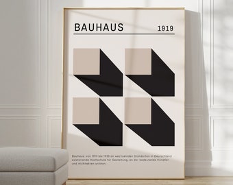 Bauhaus Poster - Abstract Wall Art, Bauhaus Print, Museum Bauhaus Print, Modern Bauhaus Art, Gift Idea, Geometric Wall Art Exhibition Print