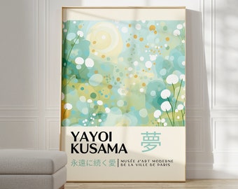Yayoi Kusama Poster - Japanische Wandkunst als Abstraktes Yayoi Kusama Print, Japanische Gallerie Wandkunst, Moderne Poster Wanddeko