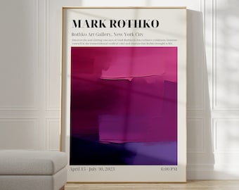 Affiche Mark Rothko - Une impression d’exposition comme cadeau de pendaison de crémaillère ou décoration de salon, impression Mark Rothko, affiche de musée, impression Rothko