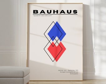 Bauhaus Poster Print - Geometric wall art as Living room Decor, Retro Bauhaus Print, Vintage Gallery exhibition Poster, Abstract Office Art