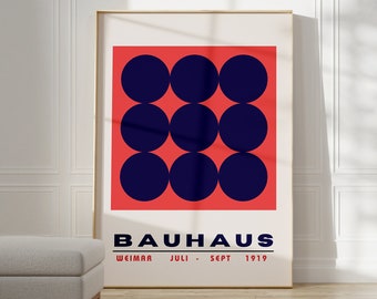 Bauhaus Poster Print - Geometric wall art as Living room Decor, Retro Bauhaus Print, Vintage Gallery exhibition Poster, Abstract Office Art