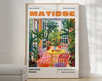 Cartel de Henri Matisse - Impresión estética de Matisse para arte de exposición de galería moderna, arte minimalista de pared neutral, impresión de Matisse