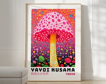 Yayoi Kusama Poster - Abstract Yayoi Kusama Print as Japanese Wall Art - Inspired by Yayoi Kusama Japandi Gallery Wall Art - Home Wall Decor