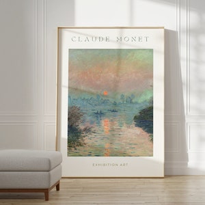 Claude Monet Poster - Mid Century Modern Wall Art for Aesthetic Room Decor | Monet Print as Best Friend Gift | Monet Exhibition Poster