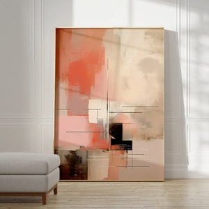 Cartel abstracto como arte de pared colorido, cartel de sala de estar, arte de dormitorio, impresión de galería geométrica, impresión de exposición de galería