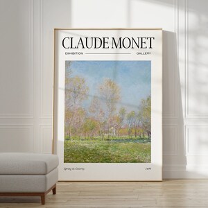 Claude Monet Poster - Mid Century Modern Wall Art for Aesthetic Room Decor | Monet Print as Best Friend Gift | Monet Exhibition Poster