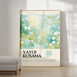 Yayoi Kusama Poster - Japanische Wandkunst als Abstraktes Yayoi Kusama Print, Japanische Gallerie Wandkunst, Moderne Poster Wanddeko