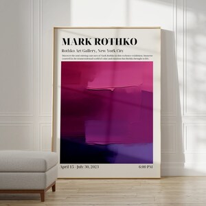 Cartel de Mark Rothko - Una impresión de exposición como regalo de inauguración de la casa o decoración de la sala de estar, impresión de Mark Rothko, cartel de museo, impresión de Rothko