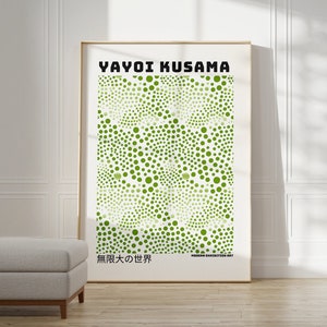 Yayoi Kusama Poster - Abstract Yayoi Kusama Print as Japanese Art - Inspired by Yayoi Kusama Japandi Gallery Wall Art - Sage Green Wall Art