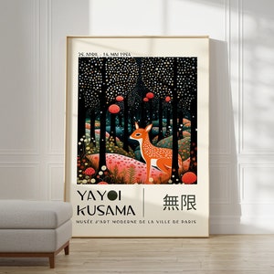 Yayoi Kusama Poster - Japanische Gallerie Wandkunst, Moderne Poster Wanddeko, Japanische Wandkunst als Abstraktes Yayoi Kusama Print