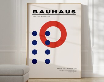 Bauhaus Poster - Abstract Wall Art, Bauhaus Print, Museum Bauhaus Print, Modern Bauhaus Art, Gift Idea, Geometric Wall Art Exhibition Print