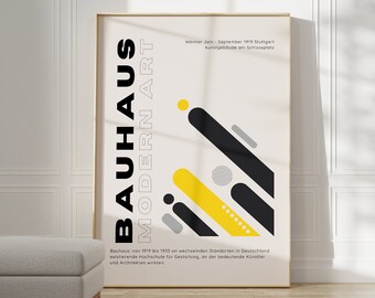 Bauhaus Poster - Abstract Wall Art, Bauhaus Print, Museum Bauhaus Print, Modern Bauhaus Art, Gift Idea, Geometric Wall Art Exhibition Print
