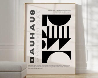 Cartel de la Bauhaus - Arte abstracto como decoración de la pared, impresión de la Bauhaus, impresión del museo Bauhaus, arte moderno de la Bauhaus, idea de regalo, arte geométrico