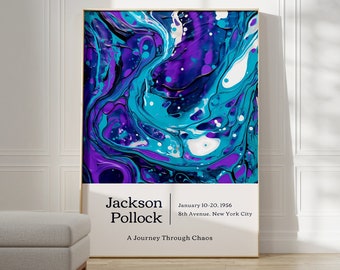 Jackson Pollock Poster - Trendy Wall Art, Modern Colorful Wall Art, Jackson Pollock Print as Maximalist Decor, Pollock Abstract Wall Art