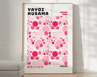 Yayoi Kusama Poster - Abstract Yayoi Kusama Print as Japanese Wall Art - Inspired by Yayoi Kusama Japandi Gallery Wall Art - Home Wall Decor
