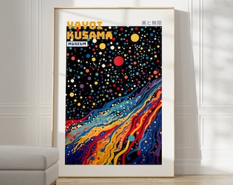 Yayoi Kusama Poster - Abstract Yayoi Kusama Print as Japanese Wall Art - Inspired by Yayoi Kusama Japandi Gallery Wall Art - Home Wall Decor