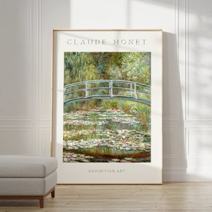 Claude Monet Poster - Mid Century Modern Wall Art for Aesthetic Room Decor | Monet Print as Best Friend Gift | Monet Exhibition Poster