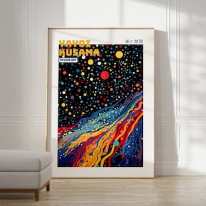 Yayoi Kusama Poster - Abstract Yayoi Kusama Print as Japanese Wall Art - Inspired by Yayoi Kusama Japandi Gallery Wall Art - Home Wall Decor