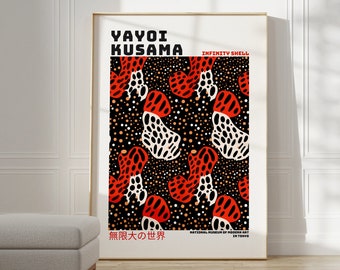 Yayoi Kusama Poster - Abstract Yayoi Kusama Print as Japanese Wall Art - Inspired by Yayoi Kusama Japandi Gallery Wall Art - Home Wall Decor