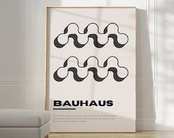 Bauhaus poster - abstracte kunst als wanddecoratie, Bauhaus print, Museum Bauhaus print, moderne Bauhaus kunst, cadeau idee, geometrische kunst