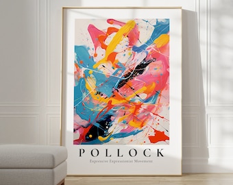 Jackson Pollock Poster - Modern Colorful Wall Art | Trendy Wall Art | Jackson Pollock Maximalist Decor | Extra large Wall Art | Abstract Art