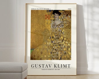 Gustav Klimt Poster - Exhibition Modern Home Decor Poster | Gustav Klimt Print | Klimt Museum Painting | Klimt Living Room Decor | Klimt Art