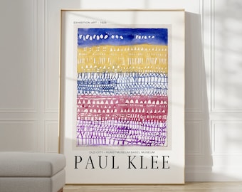 Paul Klee Poster - Kunstmuseum Ausstellungsplakat | Paul Klee Gallerie Wandkunst | Paul Klee Print | Abstraktes Kunstausstellungs Poster