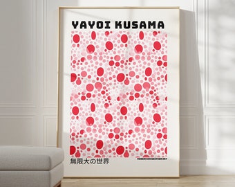 Yayoi Kusama Poster - Abstract Yayoi Kusama Print as Japanese Wall Art - Inspired by Yayoi Kusama Japandi Gallery Wall Art - Home Wall Decor