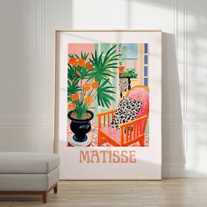 Henri Matisse Print - Aesthetic Matisse Poster for Modern Gallery Exhibition Art, Minimalist Neutral Wall Art, Matisse Cut outs Gift Idea