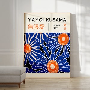 Affiche Yayoi Kusama - Art mural japonais comme impression abstraite Yayoi Kusama, art mural de galerie japonaise, décoration murale d'affiche moderne