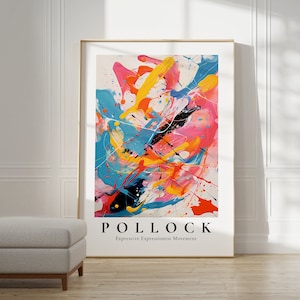Jackson Pollock Poster - Modern Colorful Wall Art | Trendy Wall Art | Jackson Pollock Maximalist Decor | Extra large Wall Art | Abstract Art