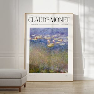 Claude Monet Poster - Mid Century Modern Wall Art for Aesthetic Room Decor | Monet Print as Best Friend Gift | Monet Exhibition Poster