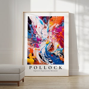 Jackson Pollock Poster - Modern Colorful Wall Art | Trendy Wall Art | Jackson Pollock Maximalist Decor | Extra large Wall Art | Abstract Art