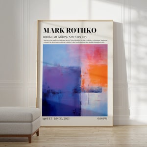 Poster di Mark Rothko - Una stampa della mostra come regalo di inaugurazione della casa o decorazione del soggiorno, stampa Mark Rothko, poster del museo, stampa Rothko