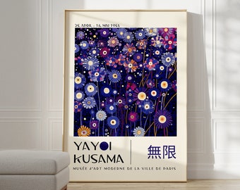 Yayoi Kusama poster - Japanse muurkunst als abstracte Yayoi Kusama print, Japanse galerij kunst aan de muur, moderne poster wanddecoratie