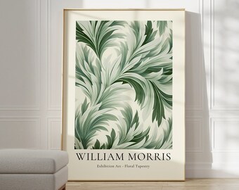 William Morris Poster | William Morris Print | Mid Century Modern Art  | Aesthetic Room Decor Flower Market Poster | Sage Green Wall Art