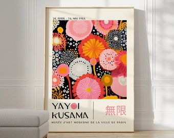 Yayoi Kusama poster - Japanse muurkunst als abstracte Yayoi Kusama print, Japanse galerij kunst aan de muur, moderne poster wanddecoratie