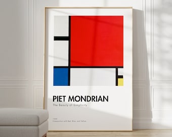 Piet Mondrian Bauhaus Poster - Abstract Bauhaus Mondrian Print | Mid Century Modern | Geometric Poster | Bauhaus exhibition Wall Art