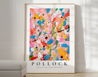 Jackson Pollock Poster - Modern Colorful Wall Art | Trendy Wall Art | Jackson Pollock Maximalist Decor | Extra large Wall Art | Abstract Art