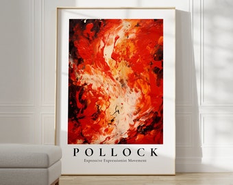 Jackson Pollock Poster - Moderne kleurrijke muurkunst | Trendy muurkunst | Jackson Pollock Maximalistisch Decor | Extra grote muurkunst | Abstracte kunst