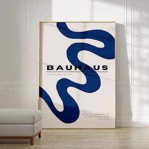 Affiche Bauhaus – Art mural géométrique comme impression de salon, impression rétro Bauhaus, affiche d’exposition de galerie vintage, art de bureau abstrait