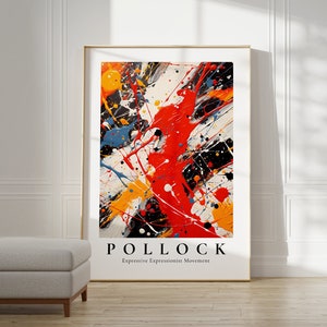 Jackson Pollock Poster - Modern Colorful Wall Art | Trendy Wall Art | Jackson Pollock Maximalist Decor | Extra large Wall Art | Abstract Art