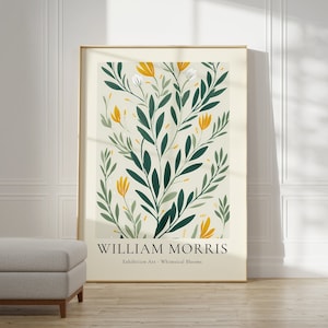 William Morris Poster | William Morris Print | Mid Century Modern Art  | Aesthetic Room Decor Flower Market Poster | Sage Green Wall Art