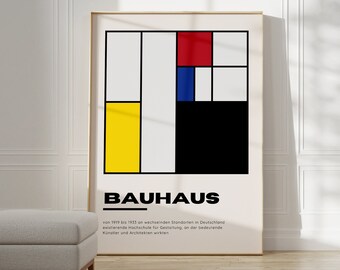 Bauhaus Poster - Abstract Wall Art, Bauhaus Print, Museum Bauhaus Print, Modern Bauhaus Art, Gift Idea, Geometric Wall Art Exhibition Print