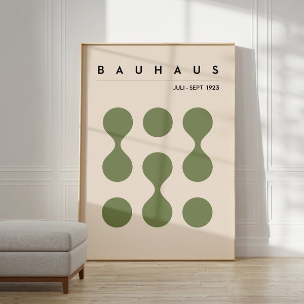 Salbei Grünes Bauhaus Poster – Abstrakte Kunst als Wanddeko, Bauhaus Print, Museums Bauhaus Druck, Moderne Bauhaus Kunst, Geschenkidee