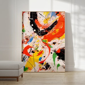 Jackson Pollock Poster - Modern Colorful Wall Art | Trendy Wall Art | Jackson Pollock Maximalist Decor | Extra large Wall Art | Abstract Art
