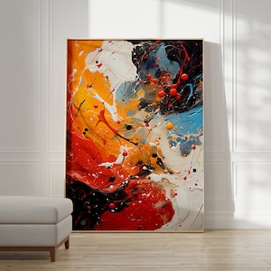 Jackson Pollock Poster - Modern Colorful Wall Art | Trendy Wall Art | Jackson Pollock Maximalist Decor | Extra large Wall Art | Abstract Art