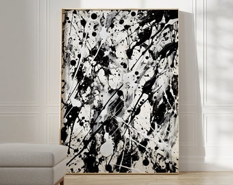 Jackson Pollock Poster - Maximalistische Muurdecoratie | Abstracte kunstposter |  | Trendy moderne schilderkunst | Coole thuiskunst | Jackson Pollock-afdruk
