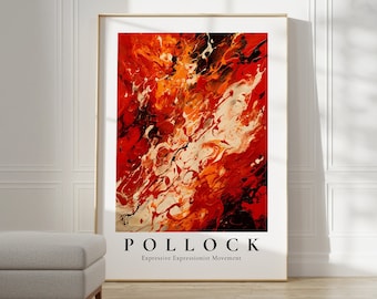 Poster di Jackson Pollock - Decorazione da parete moderna e colorata | Arte da parete alla moda | Arredamento massimalista di Jackson Pollock | Decorazione da parete extra large | Arte astratta